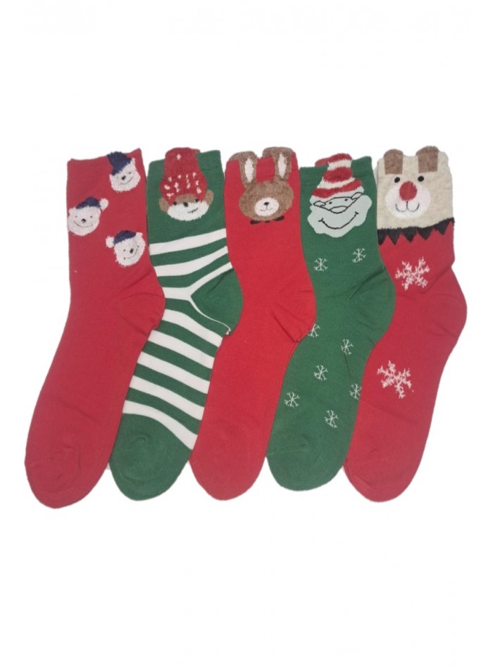 Set de 5 sosete haioase, cu motive de Craciun